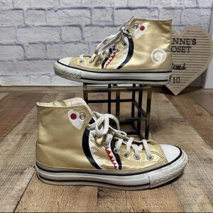 Bape Shark Apesta Hi A Bathing Ape Sneakers Gold US Men’s 9